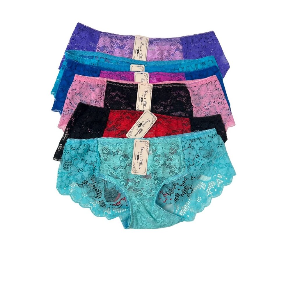 Bundle of Six Contrast Lace Panties